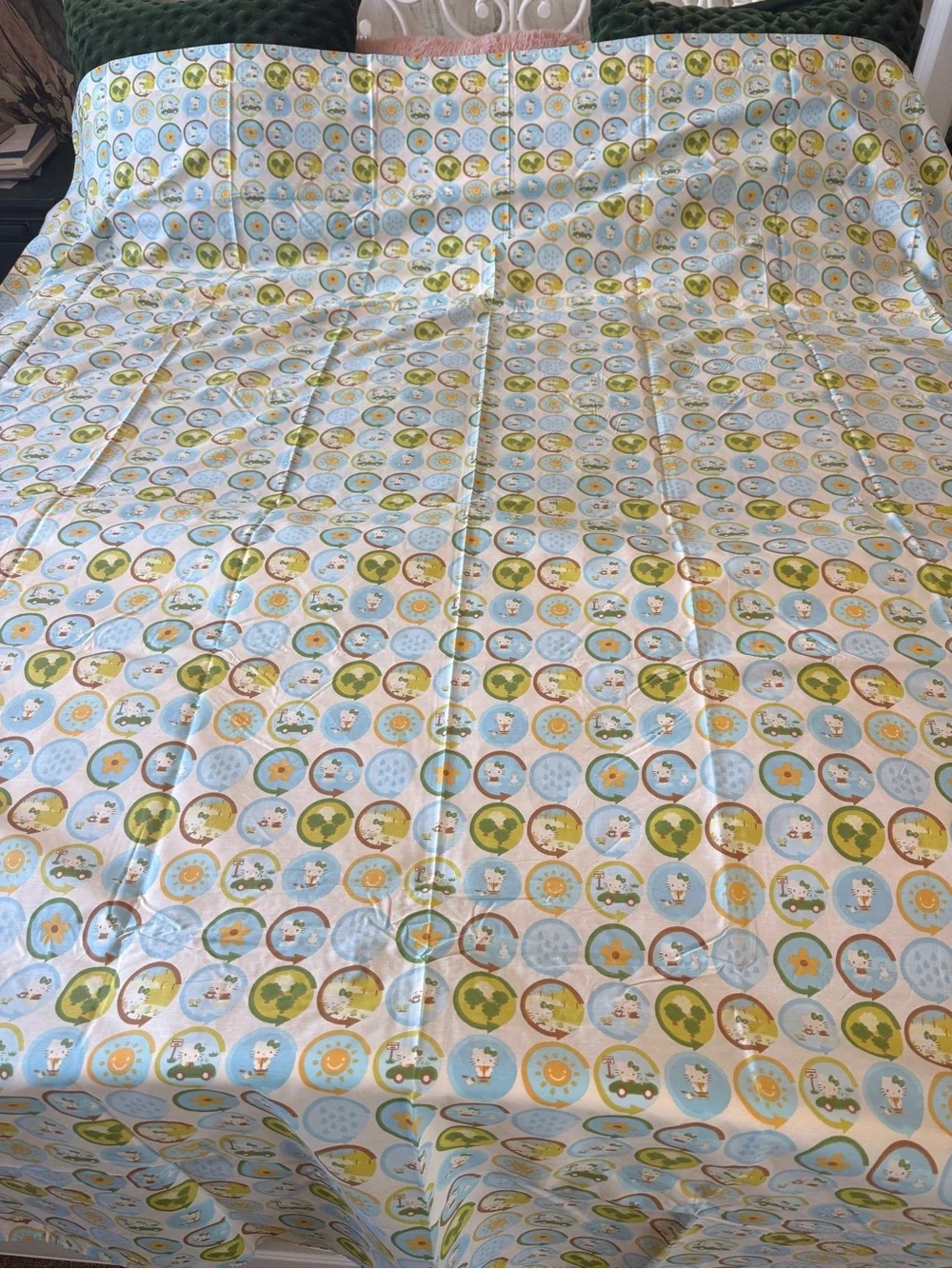Hello Kitty Sanrio Full Sheet Set 6 Pc 100% Cotton Sheets Pillowcases & Shams